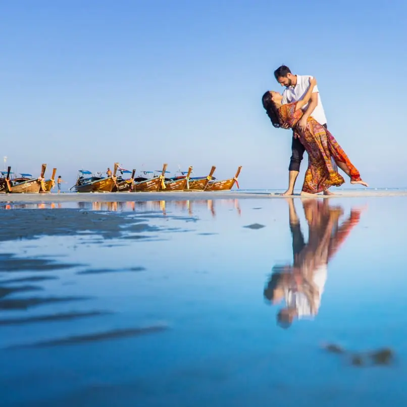 Honeymoon photo shoot at Laem Tong Beach on Koh Phi Phi Don, capture this moment by Phi Phi island professional wedding and lifestyle photographer " phiphiphotography.com " we're also provide honeymoon, marriage proposal, pre-wedding, engagement, elopement, family vacations & holidays, maternity, couple photo and  island hopper photo tour etc.